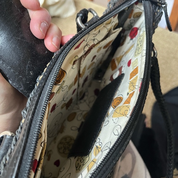 Brighton Black Woven Straw Satchel Shoulder Bag - Picture 3 of 3